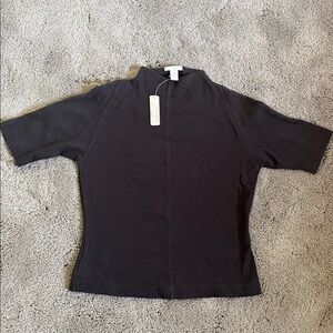 Halogen Rib Mock Turtleneck Short sleeve top NWT